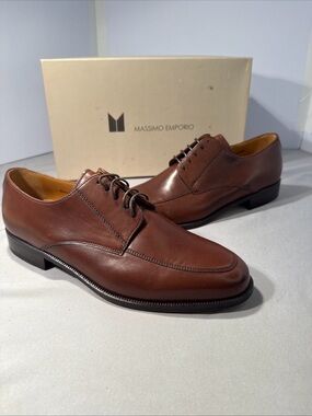 Massimo Emporio Men’s Brown Leather Dress Shoes